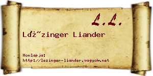 Lézinger Liander névjegykártya